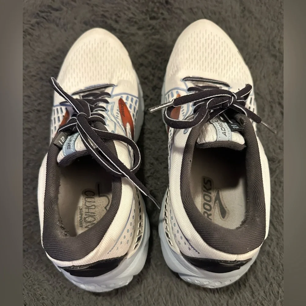 Brooks Women's Adrenaline GTS 21 running shoes White/Alloy/Light Blue Size 10 - Picture 2 of 14